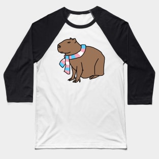 Capybara and Transgender Pride Flag Scarf Baseball T-Shirt